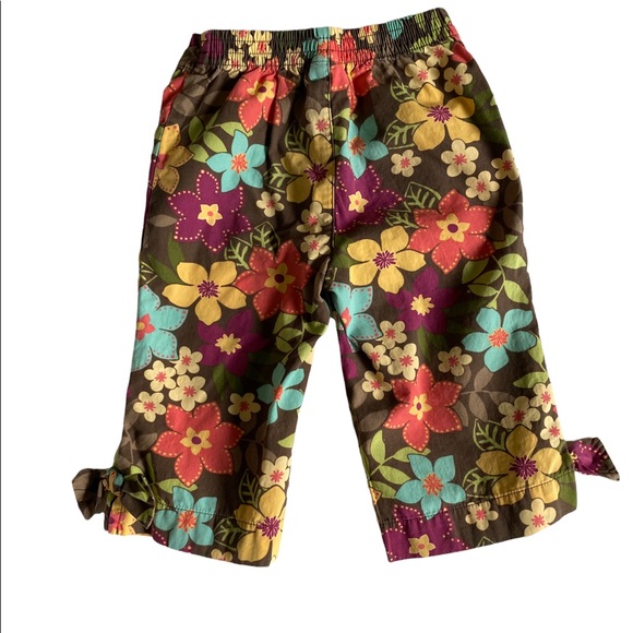 Gymboree Flower Power Floral Print Pull-On Capri Pants Toddler Girl Size 3T - Picture 4 of 5